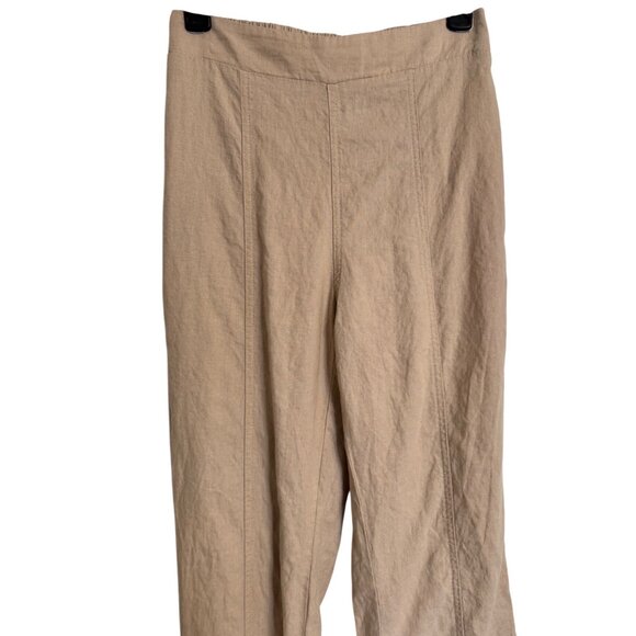 Sincerely Jules Linen Blend Tan Pants Size Medium Elastic Waist NWOT - Picture 9 of 10